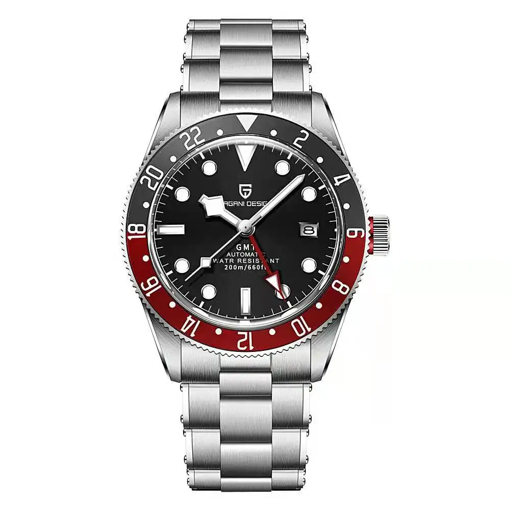 PAGANI DESIGN GMT Mechanical WristWatch men Luxury Automatic Watch for men Sapphire glass Stainless steel 200M Dive Reloj Hombre
PAGANI DESIGN GMT Mechanical WristWatch men Luxury Automatic Watch for men Sapphire glass Stainless steel 200M Dive Reloj Hombre