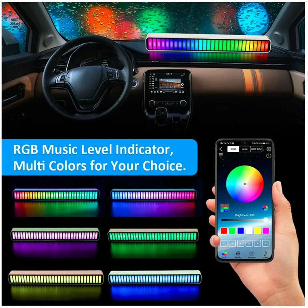 RGB Car Atmosphere Strip Lights Bar Music Rhythm Lamp Sound Voice Control 32LED Acrylic Voice Control Car Music Rhythm Light
RGB Car Atmosphere Strip Lights Bar Music Rhythm Lamp Sound Voice Control 32LED Acrylic Voice Control Car Music Rhythm Light