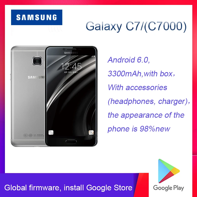 Емкостный экран Samsung Galaxy C7, Android 6,0, 3300 мАч, Поддержка NFC, 169g
Емкостный экран Samsung Galaxy C7, Android 6,0, 3300 мАч, Поддержка NFC, 169g