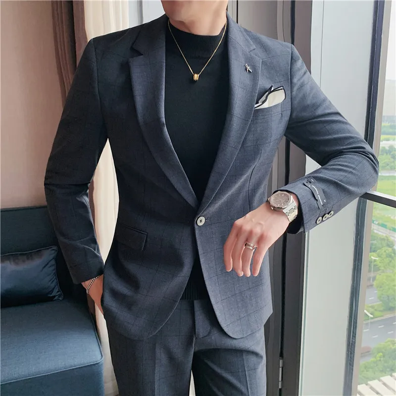 Classic Plaid Men's Suit 2 Pieces Business Formal Casual Suits Office Work Party Prom Wedding Suits for Men Party Stage Clothing
Classic Plaid Men's Suit 2 Pieces Business Formal Casual Suits Office Work Party Prom Wedding Suits for Men Party Stage Clothing