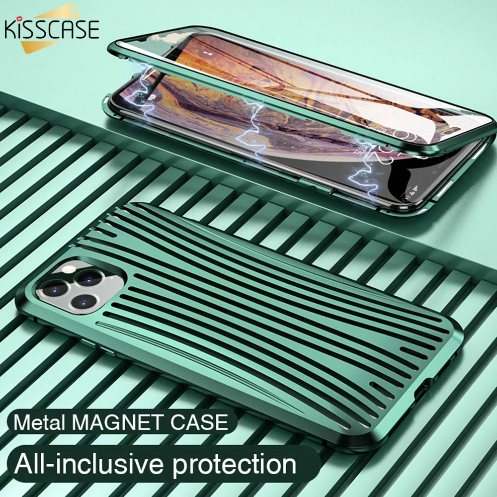 Металлический магнитный чехол KISSCASE для iPhone 11 Pro Max с магнитом из закаленного