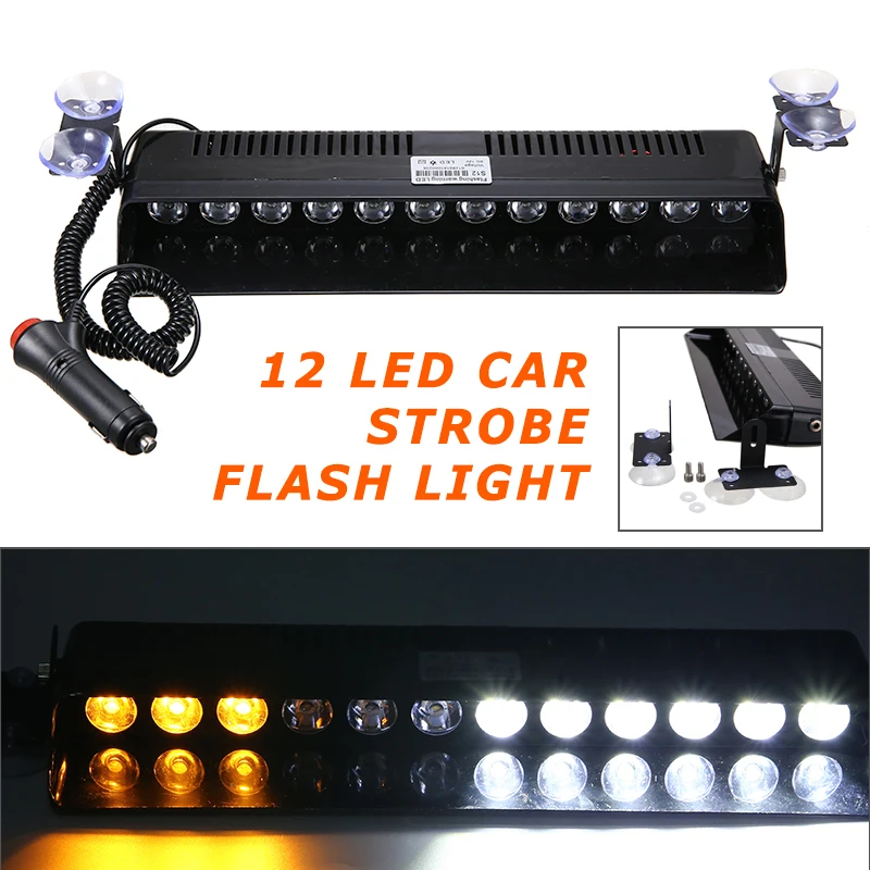 1pc 12 LED Car Emergency Dash Strobe Flash Light Bar Warning Lamp Amber White Emergency Warning Flashing Warning Lights
1pc 12 LED Car Emergency Dash Strobe Flash Light Bar Warning Lamp Amber White Emergency Warning Flashing Warning Lights