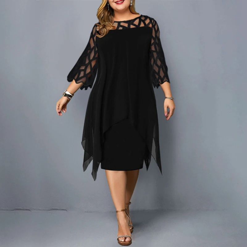 Plus Size Dresses 4XL 5XL 6XL Lace Mesh Sexy Elegant Midi Party Dress Red Black Green Purple Loose Hellow Women's Clothing 2022
Plus Size Dresses 4XL 5XL 6XL Lace Mesh Sexy Elegant Midi Party Dress Red Black Green Purple Loose Hellow Women's Clothing 2022