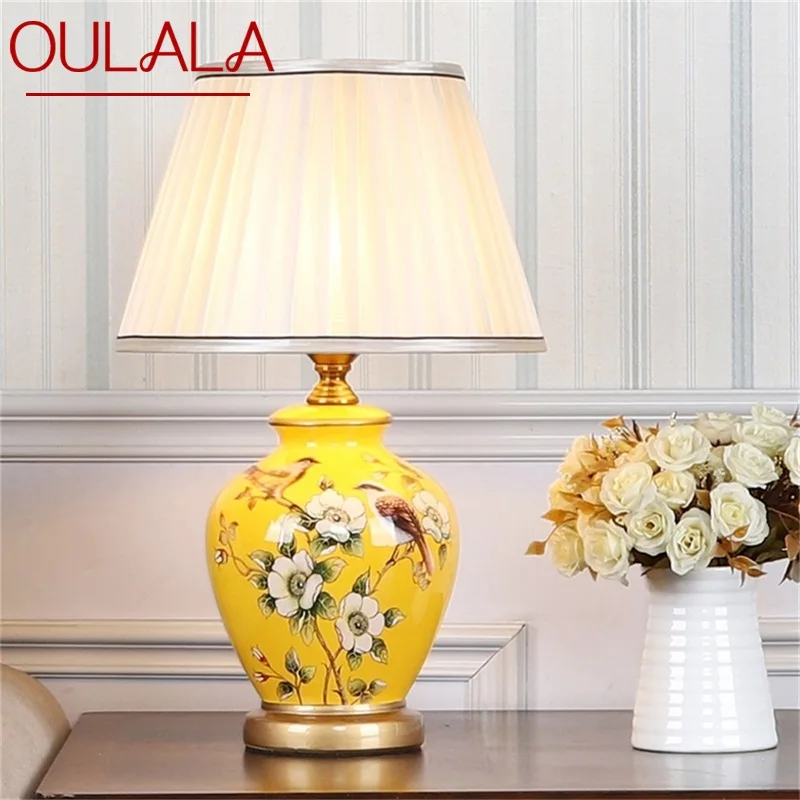 OULALA Ceramic Table Lamps Copper Modern Luxury Pattern Desk Light LED Besjdes For Home Bedroom
OULALA Ceramic Table Lamps Copper Modern Luxury Pattern Desk Light LED Besjdes For Home Bedroom