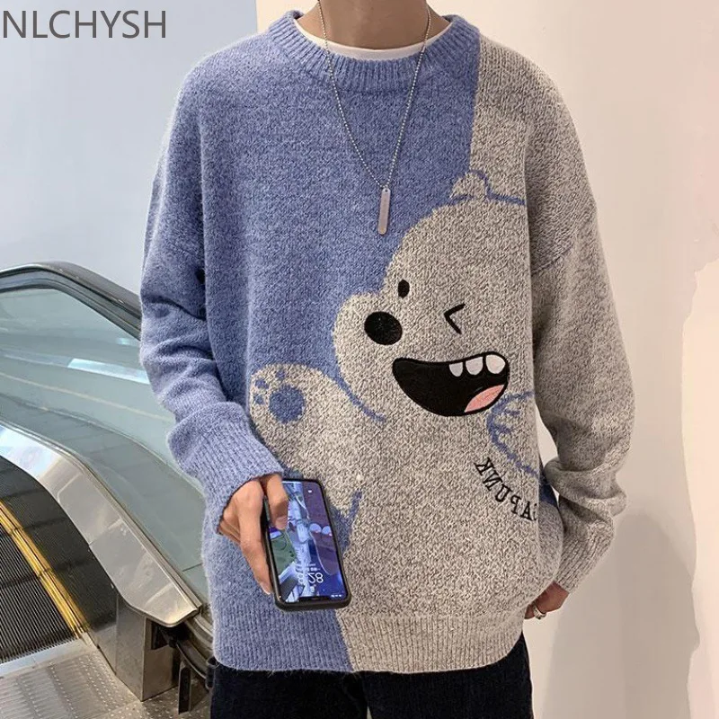 Oversized High Collar Bear Sweater Men Casual Autumn Winter Warm Sweater Pullover Male Loose Knitted Personality Sweater
Oversized High Collar Bear Sweater Men Casual Autumn Winter Warm Sweater Pullover Male Loose Knitted Personality Sweater