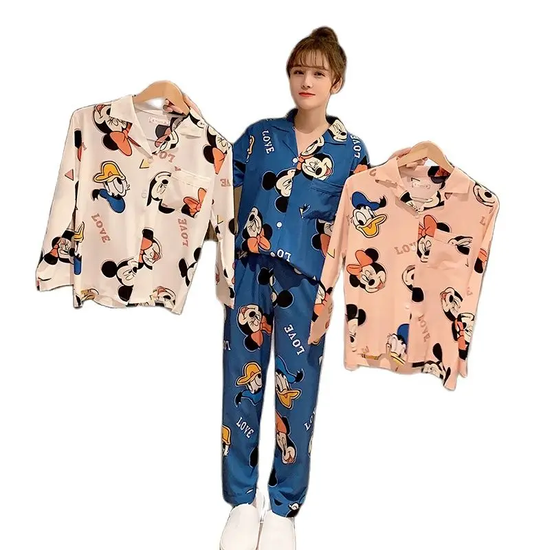 Women Loose Pajama Sets Cotton Pijama Mickey Mouse Sleepwear Lady Long Sleeve Autumn Spring Nightwear Femme 2 Pieces Sets Disney
Women Loose Pajama Sets Cotton Pijama Mickey Mouse Sleepwear Lady Long Sleeve Autumn Spring Nightwear Femme 2 Pieces Sets Disney