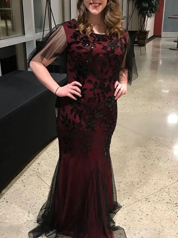 O-neck Short-Sleeve Tulle Embroider Evening Dress Elegant Mermaid Vintage 1920s Party Dress Great Gatsby Sequin Dress Long
O-neck Short-Sleeve Tulle Embroider Evening Dress Elegant Mermaid Vintage 1920s Party Dress Great Gatsby Sequin Dress Long
