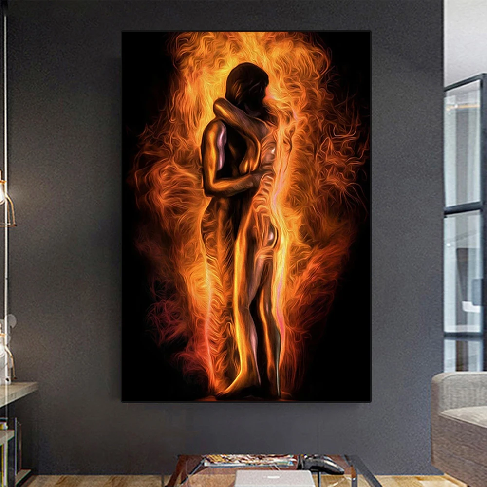 Naked Romantic Sexy Couple Canvas Painting Fire Woman Lovers Posters and Prints Cuadros Wall Living Room Home Decor Pictures
Naked Romantic Sexy Couple Canvas Painting Fire Woman Lovers Posters and Prints Cuadros Wall Living Room Home Decor Pictures