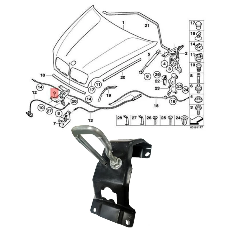 Hood Lock Latch RIGHT UPPER For-BMW X5 X6 3.0L 4.4L 4.8L 07-14 51237164802
Hood Lock Latch RIGHT UPPER For-BMW X5 X6 3.0L 4.4L 4.8L 07-14 51237164802
