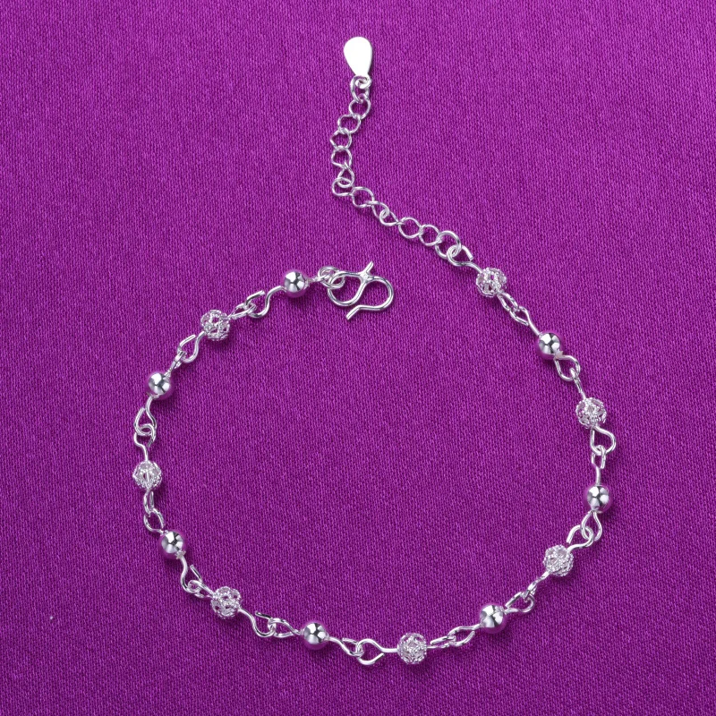 New 925 Sterling Silver Simplicity Exquisite Hollow Ball Chain Anklet Bracelet 20-25CM Women Party Charm Jewelry Gifts
New 925 Sterling Silver Simplicity Exquisite Hollow Ball Chain Anklet Bracelet 20-25CM Women Party Charm Jewelry Gifts