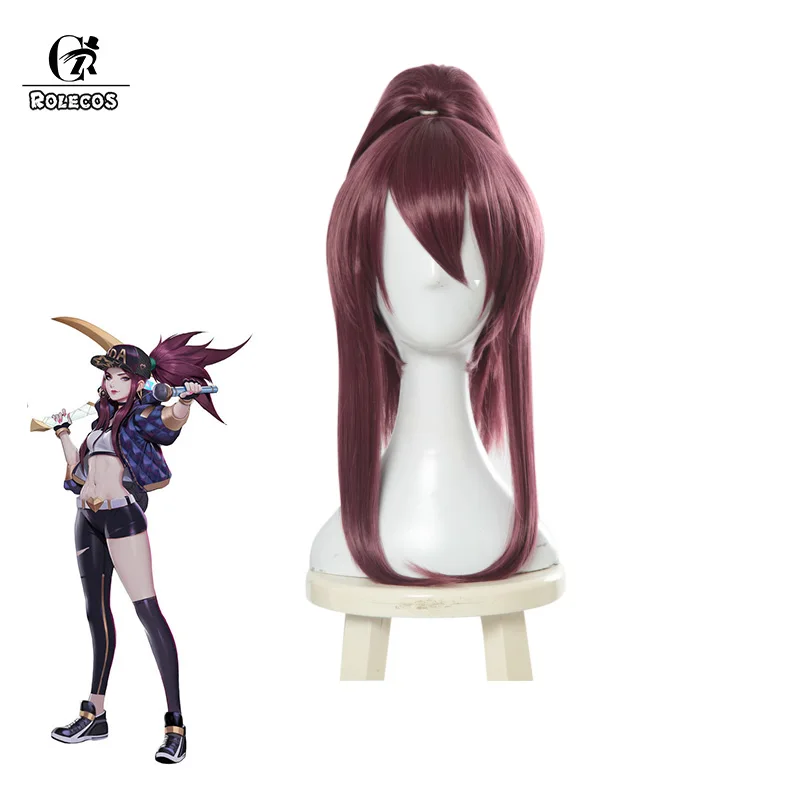 ROLECOS LOL KDA AKALI Cosplay Hair Akali Cosplay Wig Headwear Game K/DA 40CM Long Purple Heat Resistant Synthetic Hair Perucas
ROLECOS LOL KDA AKALI Cosplay Hair Akali Cosplay Wig Headwear Game K/DA 40CM Long Purple Heat Resistant Synthetic Hair Perucas
