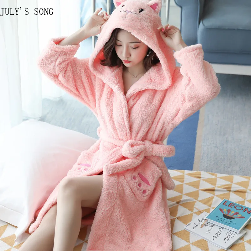 JULY'S SONG Flannel Sleepwear Robe Winter Thick Warm Homewear Women Nightgown Pajamas Bathrobe For Female Soft Cute Nightwear
JULY'S SONG Flannel Sleepwear Robe Winter Thick Warm Homewear Women Nightgown Pajamas Bathrobe For Female Soft Cute Nightwear