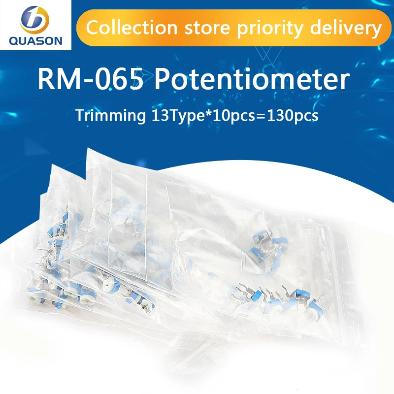 130 шт. потенциометр для обрезки RM-065 верхняя Регулировка 100ohm-1Mohm RM065 регулируемые резисторы Ассорти Комплект 13 Тип * 10 шт. = 130 шт.
130 шт. потенциометр для обрезки RM-065 верхняя Регулировка 100ohm-1Mohm RM065 регулируемые резисторы Ассорти Комплект 13 Тип * 10 шт. = 130 шт.