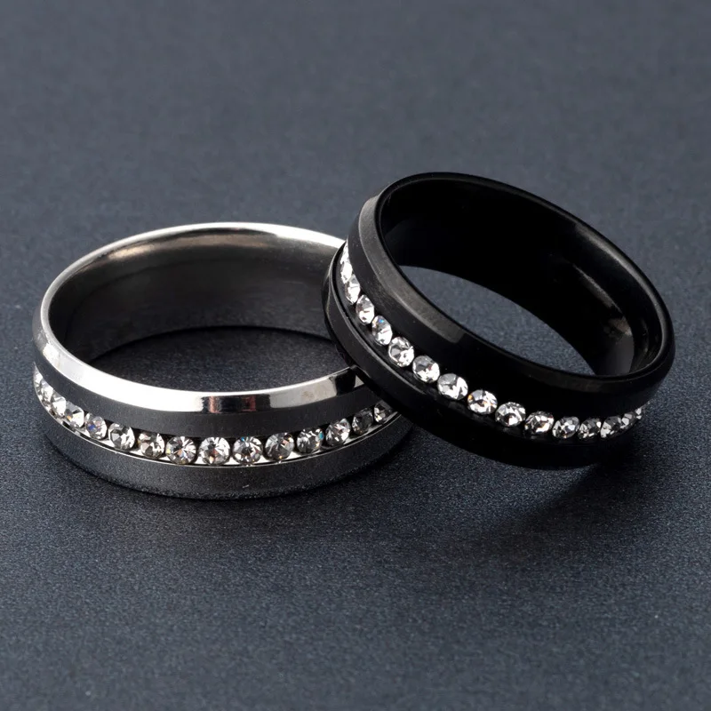 European and American Personality Trend Fashion Single Row Full Diamond Black Fashion Creative 8Mm Double Bevel Diamond Ring
European and American Personality Trend Fashion Single Row Full Diamond Black Fashion Creative 8Mm Double Bevel Diamond Ring
