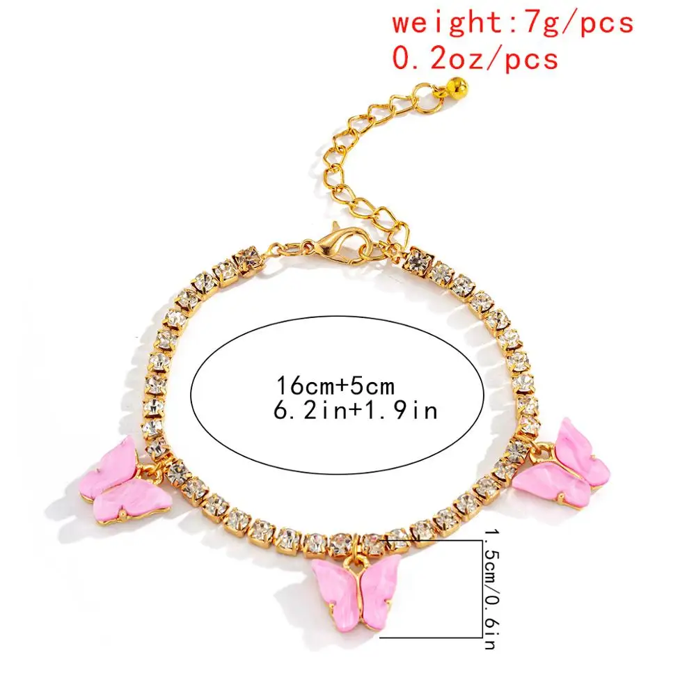Salircon Kpop Crystal Tennis Chain Butterfly Bracelet for Women Jewelry Simple Charms Rhinestone Bracelets Gift for Girls 2021
Salircon Kpop Crystal Tennis Chain Butterfly Bracelet for Women Jewelry Simple Charms Rhinestone Bracelets Gift for Girls 2021