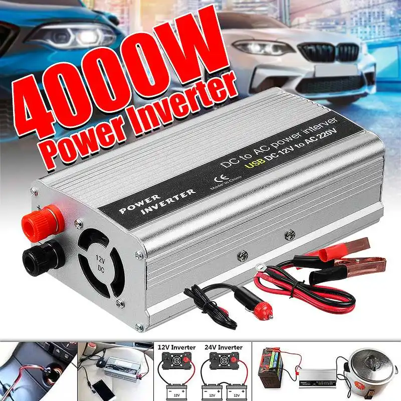 4000W Portable Modified Sine Wave Inverter DC 12V To AC 220V Voltage Transformer Power Converter Solar Car Inverter Camping
4000W Portable Modified Sine Wave Inverter DC 12V To AC 220V Voltage Transformer Power Converter Solar Car Inverter Camping