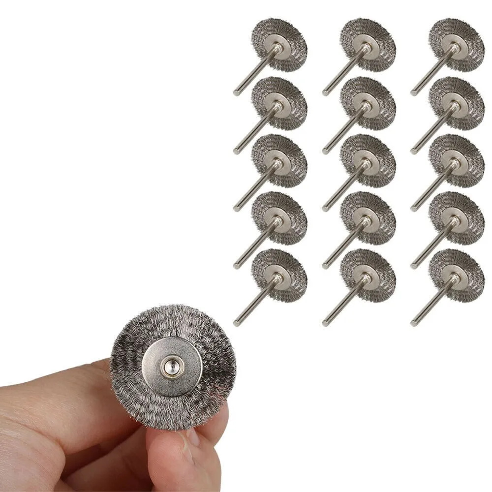 50 Pcs Wire Brush Mini Polishing Brush Stainless Steel 1'' Head W/ 1/8'' Shank For Rotary Tools Accessories
50 Pcs Wire Brush Mini Polishing Brush Stainless Steel 1'' Head W/ 1/8'' Shank For Rotary Tools Accessories