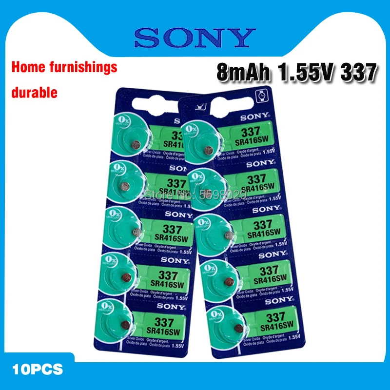 Батарейка для часов Sony SR416SW, 10 шт./лот, 100% оригинал, 337 SR416SW, 1,55 в, оксид серебра, SR416SW 337, сделано в Японии
Батарейка для часов Sony SR416SW, 10 шт./лот, 100% оригинал, 337 SR416SW, 1,55 в, оксид серебра, SR416SW 337, сделано в Японии