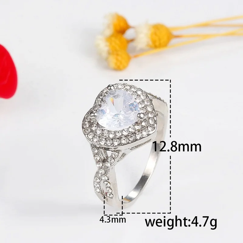 Love Heart Shape Diamond Ring Silver Engagement Wedding Gemstone Zirconia Rings for Women Anniversary Jewelry Mother's Gifts
Love Heart Shape Diamond Ring Silver Engagement Wedding Gemstone Zirconia Rings for Women Anniversary Jewelry Mother's Gifts