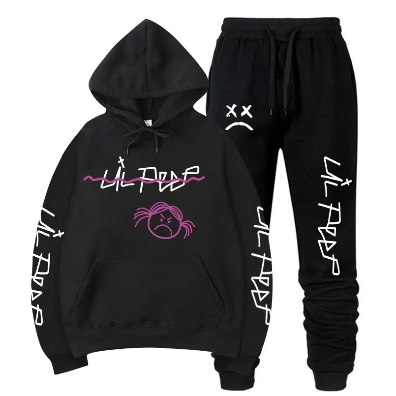 Спортивный костюм Lil Peep для мужчин и женщин, повседневный костюм, толстовка с капюшоном и штаны, комплект из двух предметов, осенний костюм с ...
Спортивный костюм Lil Peep для мужчин и женщин, повседневный костюм, толстовка с капюшоном и штаны, комплект из двух предметов, осенний костюм с ...