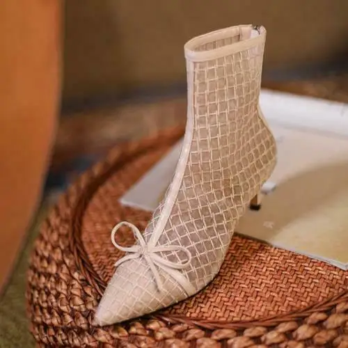 Womens Trendy Bowknot Pointy Toe Grenadine Ankle Boots Kitten Mid Heels Shoes
Womens Trendy Bowknot Pointy Toe Grenadine Ankle Boots Kitten Mid Heels Shoes