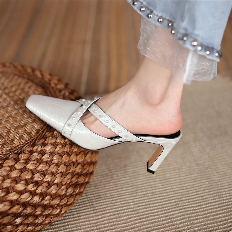Women's Slippers natural leather 22-24.5cm length Women's summer shoes outdoor Pearl cross straps Stone embossed women sandals
Women's Slippers natural leather 22-24.5cm length Women's summer shoes outdoor Pearl cross straps Stone embossed women sandals