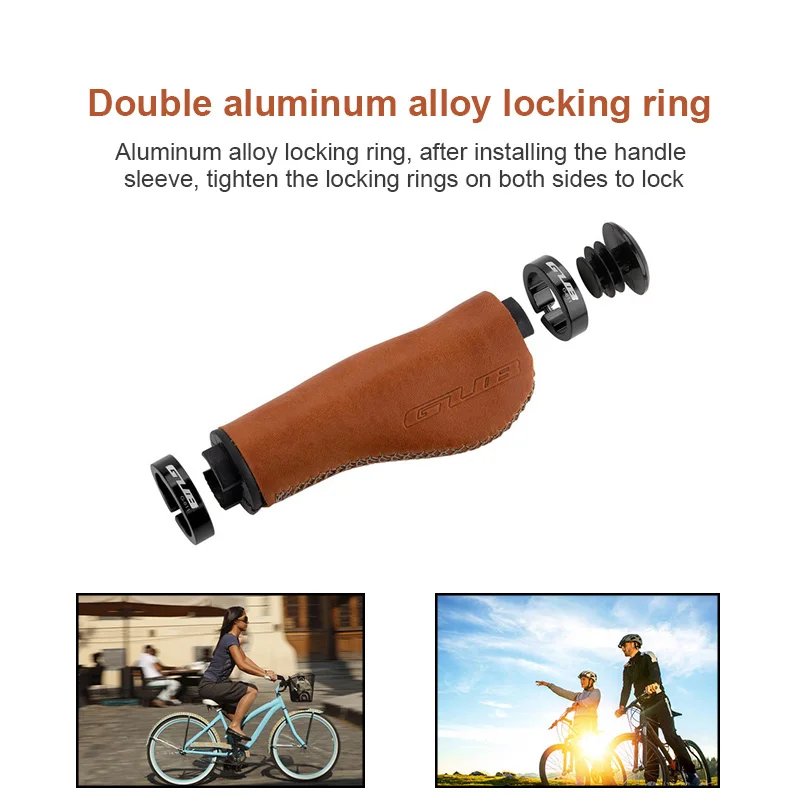 GUB G-611 Cowhide Weaving Bicycle Handlebar Cover Leather Bike Handlebar Grip Mountain Bike Downhill Bike Cycling Equipments