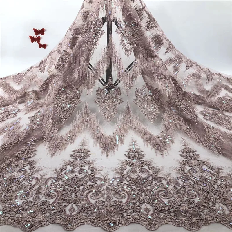 Latest African Embroidery lace Tulle Lace Fabric 2020 High Quality French Milk Silk Lace Fabric With Sequins 5 Yards r66-937
Latest African Embroidery lace Tulle Lace Fabric 2020 High Quality French Milk Silk Lace Fabric With Sequins 5 Yards r66-937