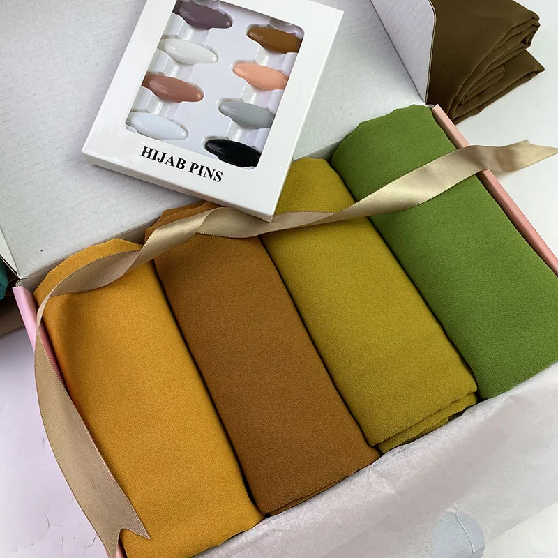 Heavy Chiffon Scarf with Box Women's Plain Hijab Wrap Solid Color Shawls Headband Muslim Hijab 4pcs/box
Heavy Chiffon Scarf with Box Women's Plain Hijab Wrap Solid Color Shawls Headband Muslim Hijab 4pcs/box