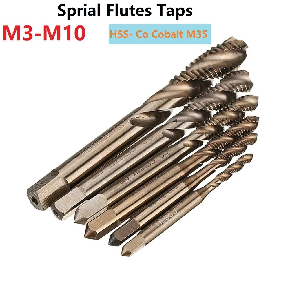 6Pcs Screw Tap M3-M10 HSS- Co Cobalt M35 Machine Sprial Flutes Taps Metric Screw Tap Right Hand Power Tools Drill Bits
6Pcs Screw Tap M3-M10 HSS- Co Cobalt M35 Machine Sprial Flutes Taps Metric Screw Tap Right Hand Power Tools Drill Bits