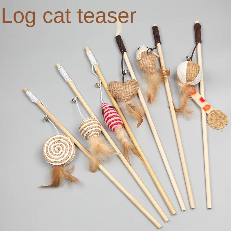 40cm Pet Cat Teaser Toys Feather Linen Wand Cat Catcher Teaser Stick Cat Interactive Toys Wood Rod Mouse Toy With Mini Bell 
40cm Pet Cat Teaser Toys Feather Linen Wand Cat Catcher Teaser Stick Cat Interactive Toys Wood Rod Mouse Toy With Mini Bell