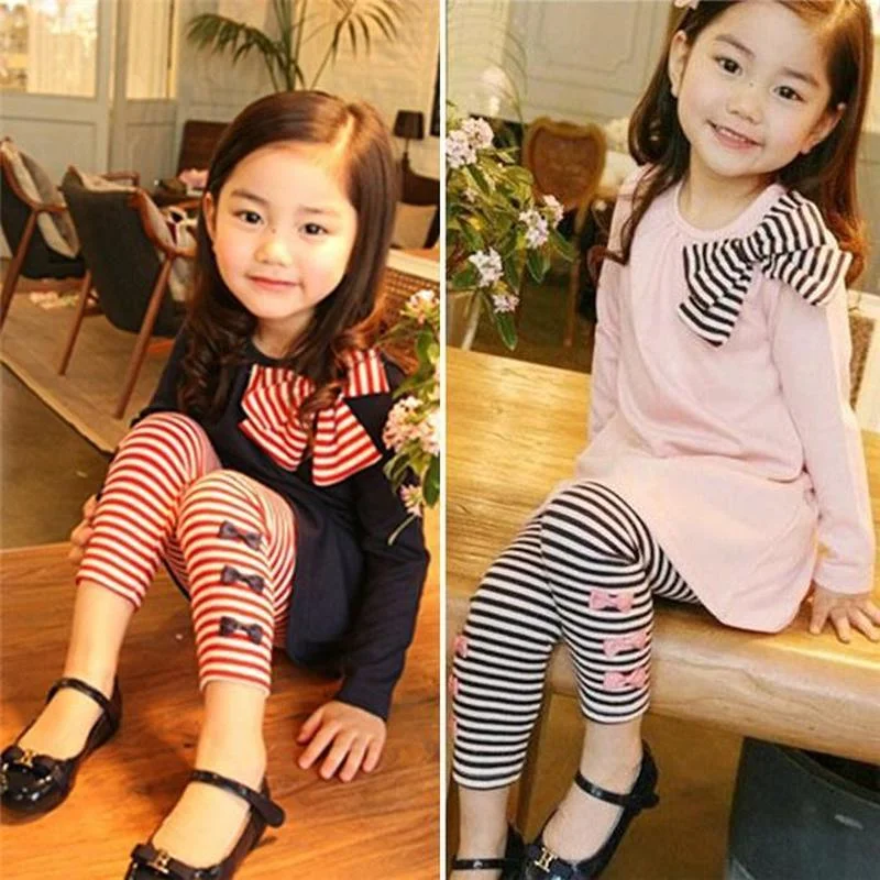 Girl 2pcs Suit Long Sleeve Bowknot Top Striped Leggings Pants Kid Spring Autumn Casual Outfit Set Cotton Bottoming Clothing
Girl 2pcs Suit Long Sleeve Bowknot Top Striped Leggings Pants Kid Spring Autumn Casual Outfit Set Cotton Bottoming Clothing