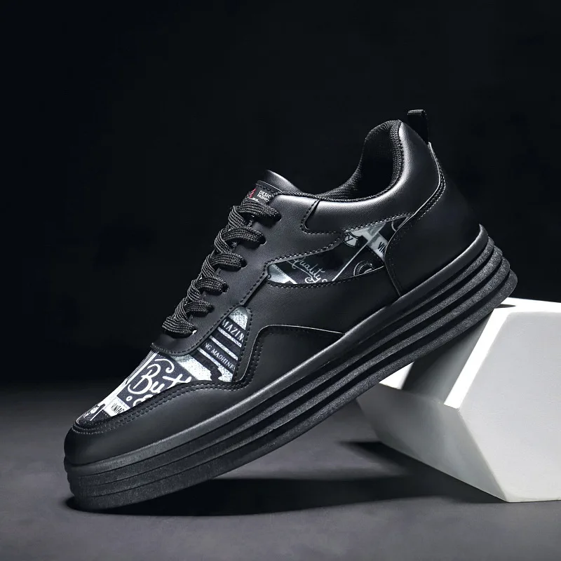 Mens Casual Shoes Hot Sale Graffiti Print Trend Breathable Running Sports Men's Youth Korean Platform Sneakers Men Zapatos | Обувь