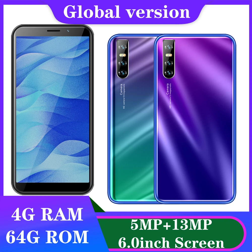 A7 Cellphones Android 4G RAM 64G ROM Celulare Quad Core 13MP HD Rear Camera 6.0" Smartphone Face ID unlocked Global Mobile phone
A7 Cellphones Android 4G RAM 64G ROM Celulare Quad Core 13MP HD Rear Camera 6.0" Smartphone Face ID unlocked Global Mobile phone