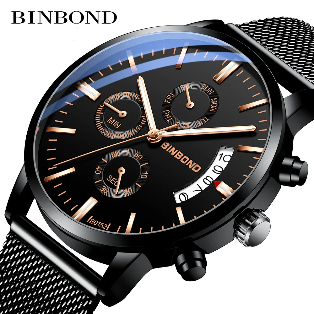 

Новый Для мужчин часы класса люкс от известного бренда, Нержавеющая сталь сетка, календарь Секундомер Бизнес световой Кварцевые часы Relogio ...