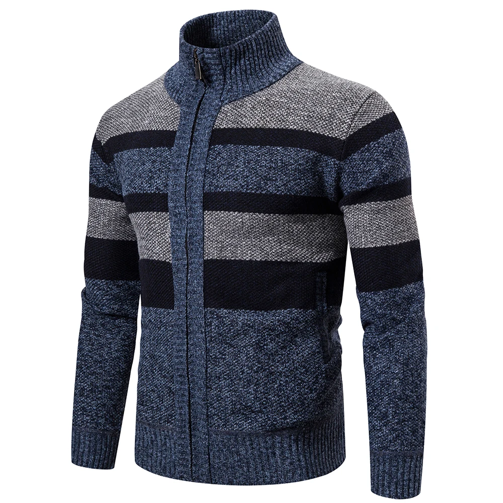 Winter Cardigan Men's Sweater Zipper Knitwear Striped Knitted Top Long Sleeve Casual Slim Sweater Men Clothing
Winter Cardigan Men's Sweater Zipper Knitwear Striped Knitted Top Long Sleeve Casual Slim Sweater Men Clothing