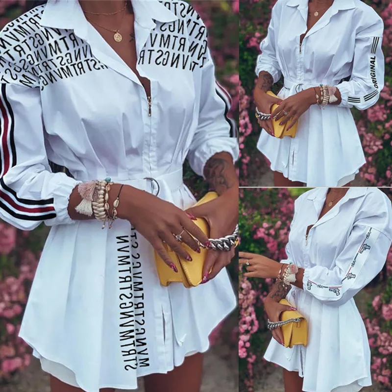 Women's Dress Lantern Sleeve Shirt Dress Women's Tight Lapel long Sleeve Fashion Casual Stitching Pleated Zipper Blouse Dress
Women's Dress Lantern Sleeve Shirt Dress Women's Tight Lapel long Sleeve Fashion Casual Stitching Pleated Zipper Blouse Dress