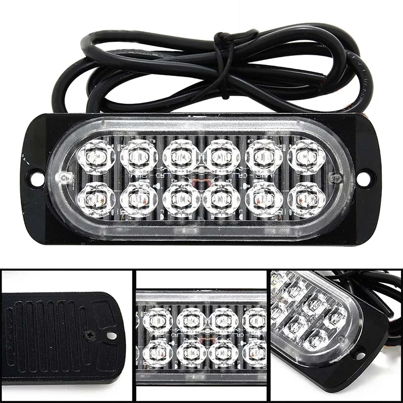 Plastic Working Light Transparent Accessories Replacement 12LED Warning