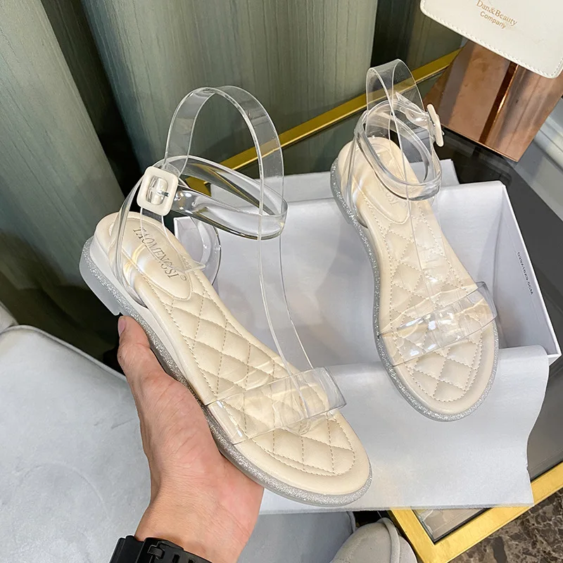 Big Size Shoes Woman 2021 String Bead Slippers Summer Low Transparent Heel Pantofle New Flat Slides Fabric Scandals
Big Size Shoes Woman 2021 String Bead Slippers Summer Low Transparent Heel Pantofle New Flat Slides Fabric Scandals