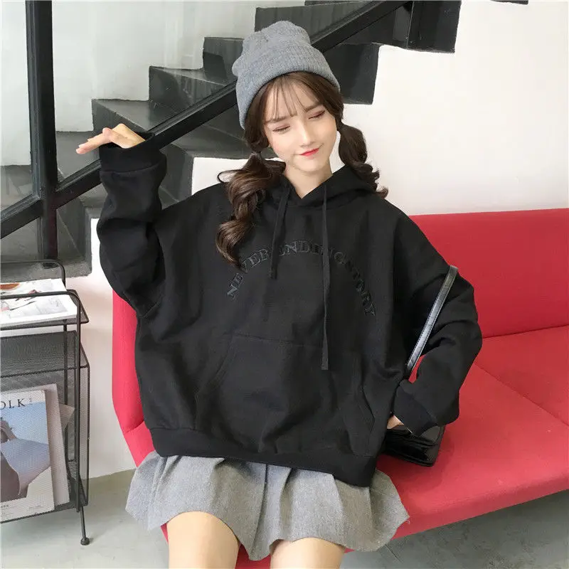 Hoodies Letter Printed Hooded Big Pocket Kawaii Oversize Plus Velvet Thicker Women Sweatshirt Loose Trendy Cute Womens Pullover
Hoodies Letter Printed Hooded Big Pocket Kawaii Oversize Plus Velvet Thicker Women Sweatshirt Loose Trendy Cute Womens Pullover