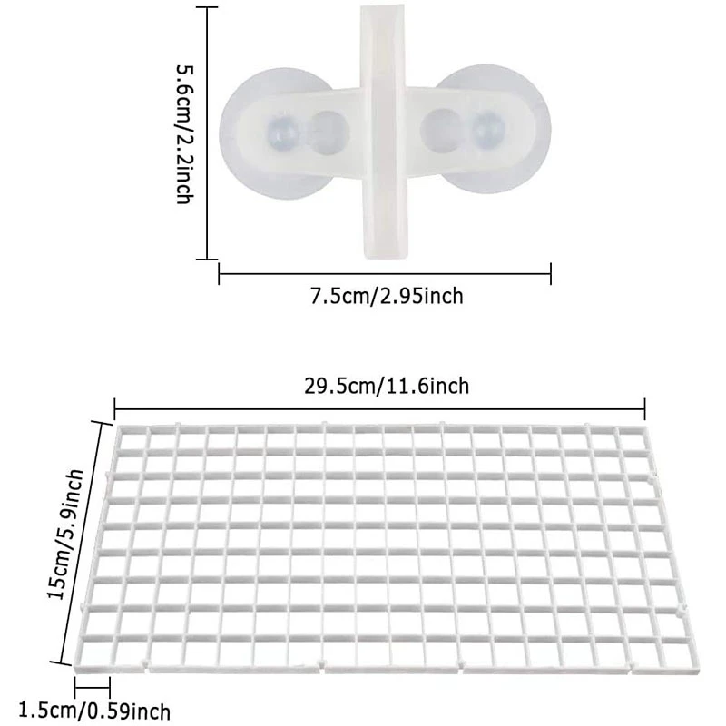 10PCS Aquarium Divider Fish Tank Divider Filter Grids Separation Grid Tray Isolation Board Grid with 20 PCS Sucker Clips
10PCS Aquarium Divider Fish Tank Divider Filter Grids Separation Grid Tray Isolation Board Grid with 20 PCS Sucker Clips