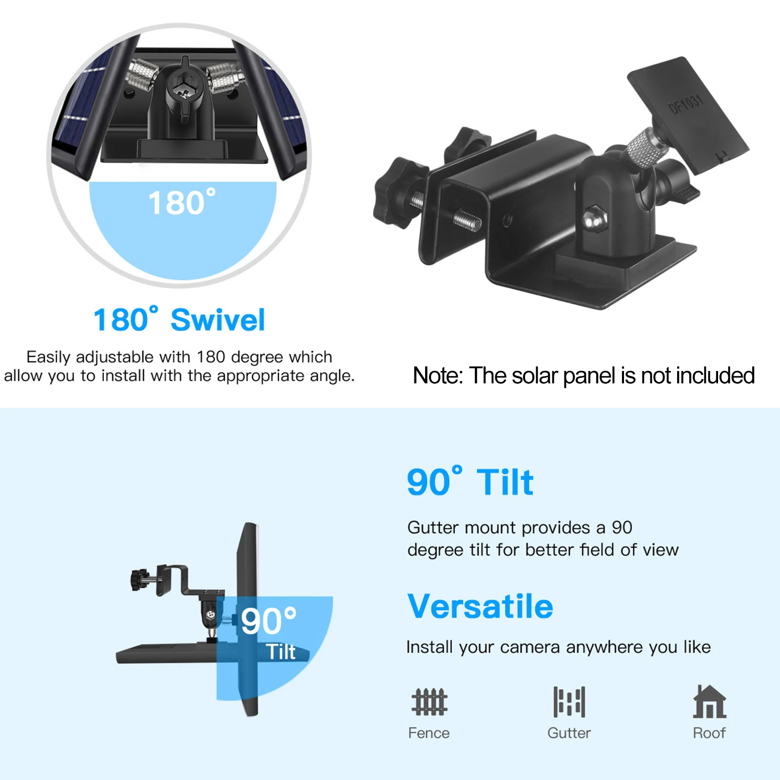 Gutter Mount Holder For Ring Solar Panel Outdoor 360 Rotating Viewing Angle Wall Mount
Gutter Mount Holder For Ring Solar Panel Outdoor 360 Rotating Viewing Angle Wall Mount
