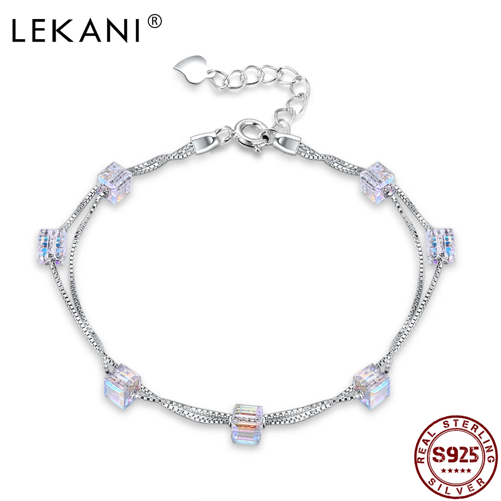 LEKANI 925 стерлингового серебра браслет для женщин Геометрические Квадратные настоящими Австрийскими кристаллами браслеты с подвесками, хоро...
LEKANI 925 стерлингового серебра браслет для женщин Геометрические Квадратные настоящими Австрийскими кристаллами браслеты с подвесками, хоро...