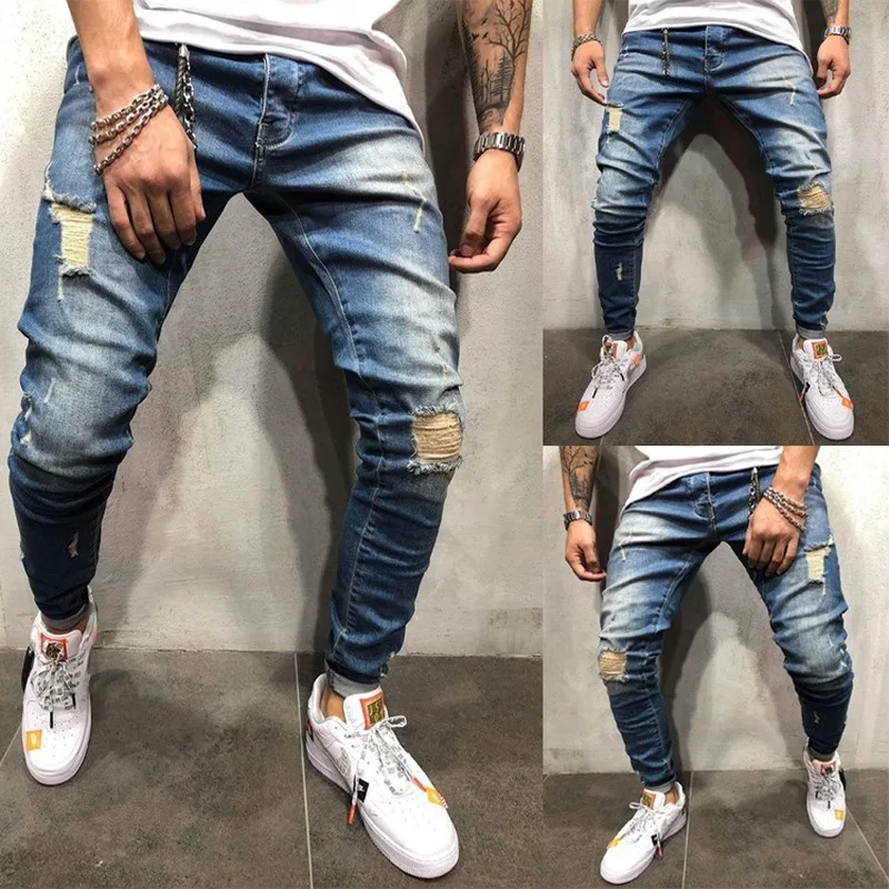 Men's Punk Skinny Jeans Slim Denim Pants Pencil Denim Trousers Plus Size Pants Men Skinny Ripped Hole Patchwork Jeans Streetwear
Men's Punk Skinny Jeans Slim Denim Pants Pencil Denim Trousers Plus Size Pants Men Skinny Ripped Hole Patchwork Jeans Streetwear