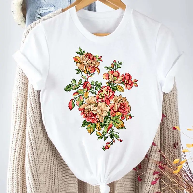 Women Printing Flower 90s Trend Style Sweet Clothes Tops Tshirt Fashion Short Sleeve Cartoon Print Female Graphic Tees T-Shirt
Women Printing Flower 90s Trend Style Sweet Clothes Tops Tshirt Fashion Short Sleeve Cartoon Print Female Graphic Tees T-Shirt