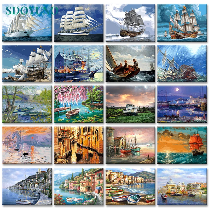 SDOYUNO 40x50cm Painting By Numbers Ship Digital Painting Landscape Boat On Cavans Frameless DIY pictures by numbers
SDOYUNO 40x50cm Painting By Numbers Ship Digital Painting Landscape Boat On Cavans Frameless DIY pictures by numbers