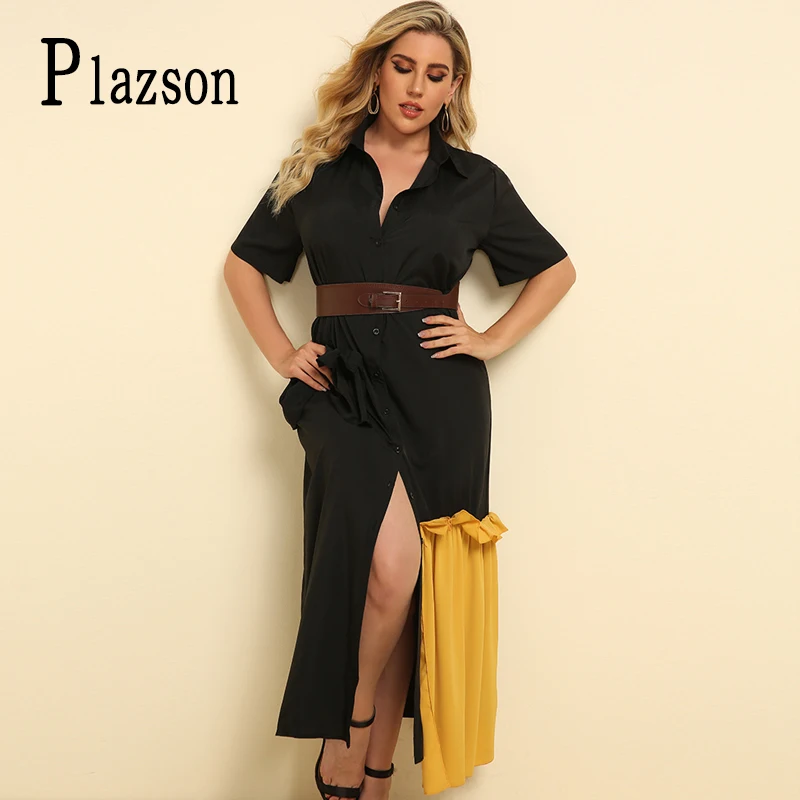 Plazson летняя футболка с короткими рукавами, длинное платье-рубашка для женщин оборки украшения черного, желтого цвета, из кусков, с пуговицей,...
Plazson летняя футболка с короткими рукавами, длинное платье-рубашка для женщин оборки украшения черного, желтого цвета, из кусков, с пуговицей,...