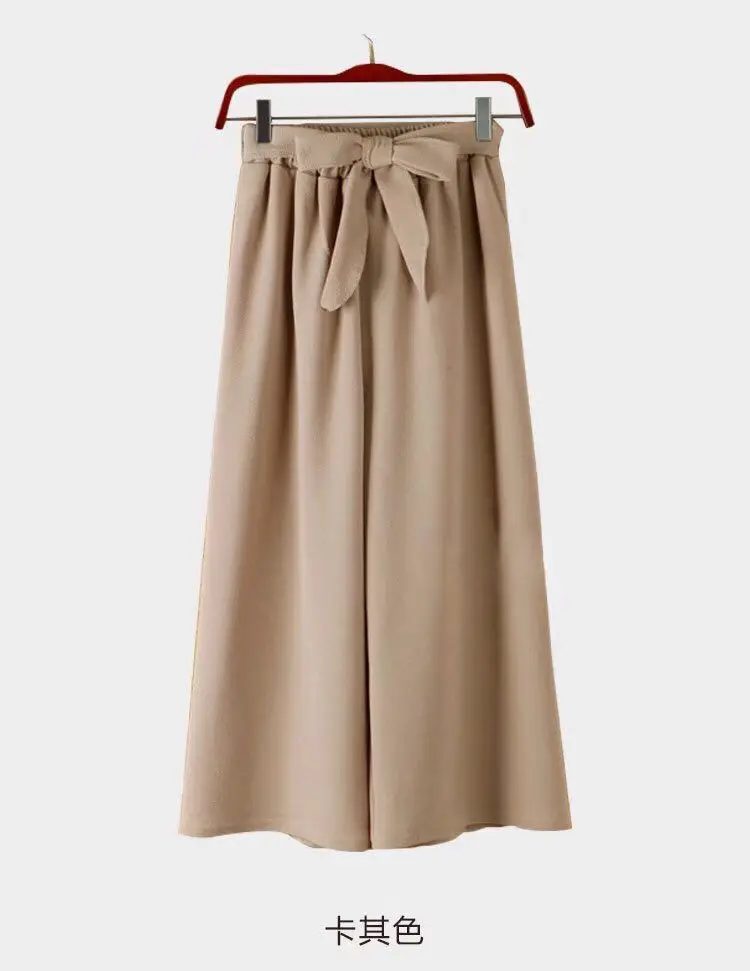 2021 factory hot sale ladies pants new high waist slimming elastic waist tie bow wide leg pants ladies cropped trousers casual s
2021 factory hot sale ladies pants new high waist slimming elastic waist tie bow wide leg pants ladies cropped trousers casual s