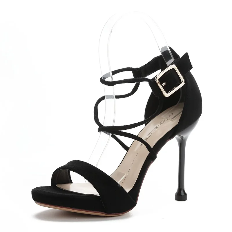 Shoes women's summer 2021 new high-heeled sandals women's pointed thin heel button single shoes cross strap Roman women's shoes 
Shoes women's summer 2021 new high-heeled sandals women's pointed thin heel button single shoes cross strap Roman women's shoes