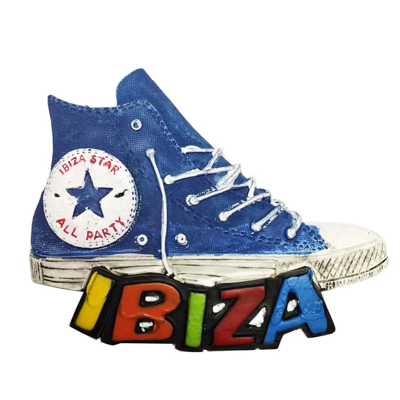 

QIQIPP European Spanish Ibiza Islands tourist souvenirs sneakers tile refrigerator sticker with hand gift specials